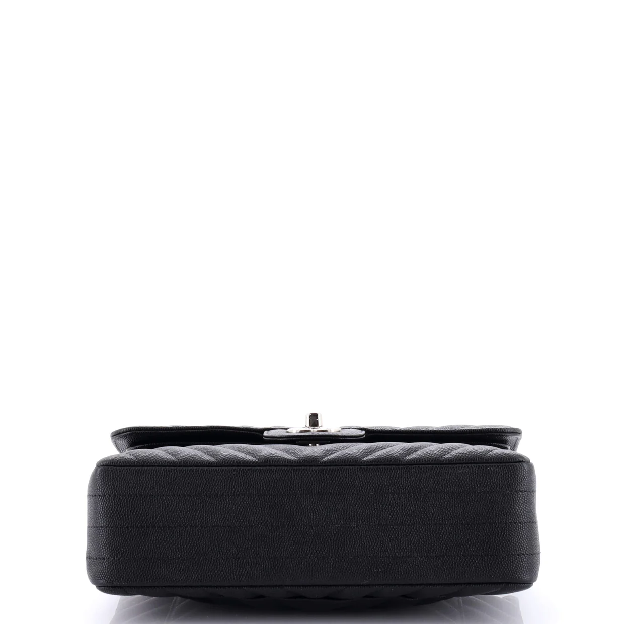 Classic Double Flap Bag Chevron Caviar Small - Deep Luxury