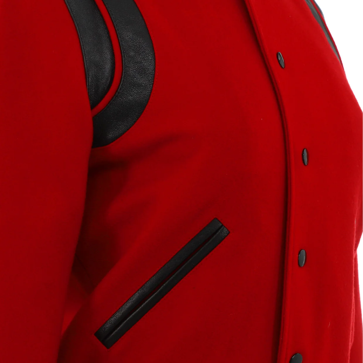 Women's Classic Teddy Bomber Jacket Wool Blend with Leather - Deep Luxury