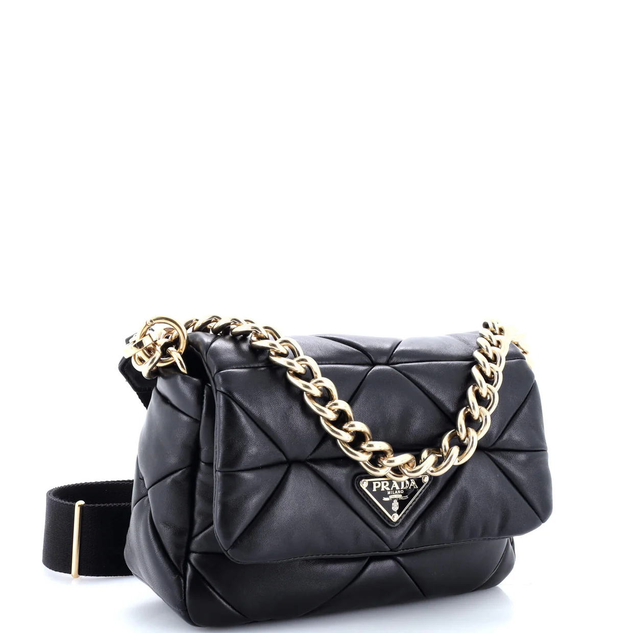 System Flap Shoulder Bag Quilted Nappa Leather Small - Deep Luxury