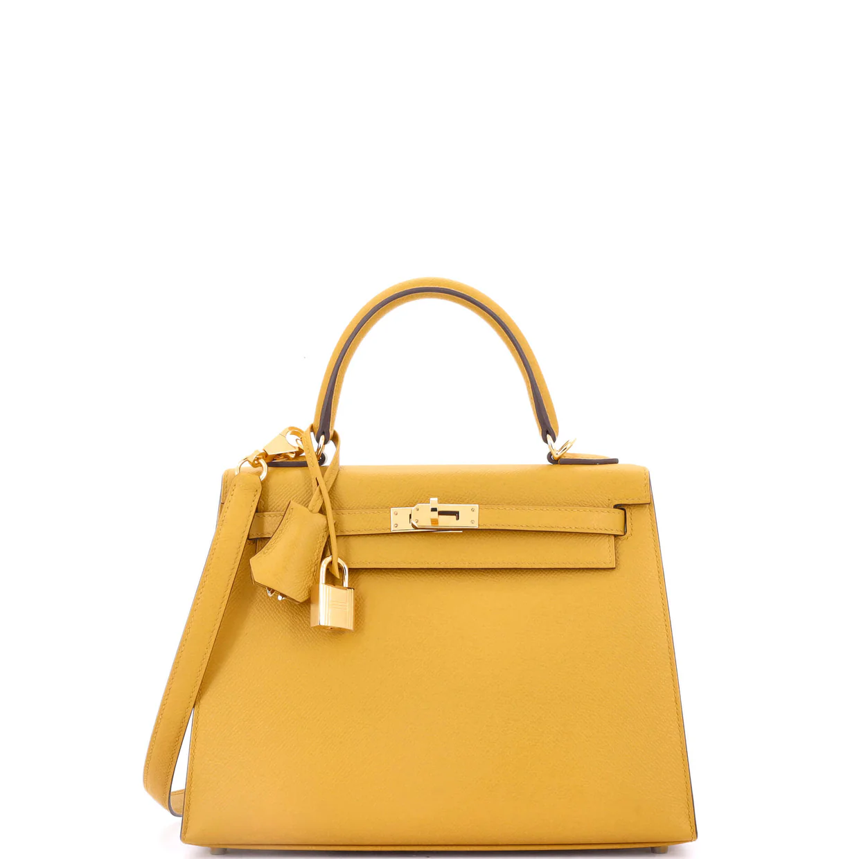 Kelly Handbag Jaune Ambre Epsom with Gold Hardware 25 - Deep Luxury