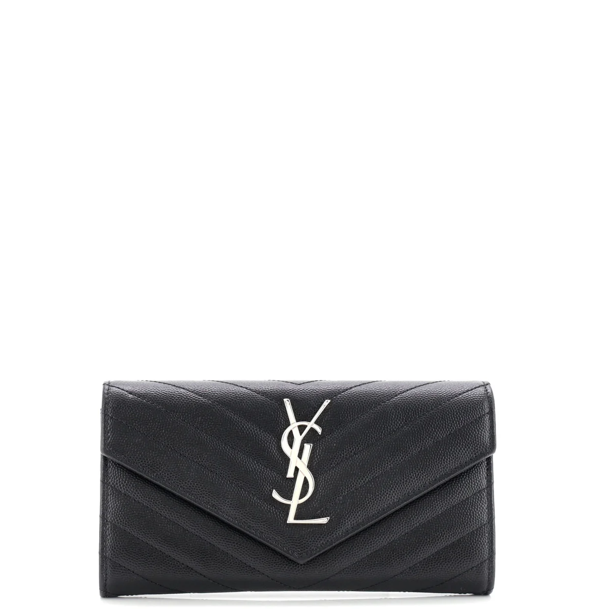 Classic Monogram Flap Wallet Matelasse Chevron Leather Large - Deep Luxury