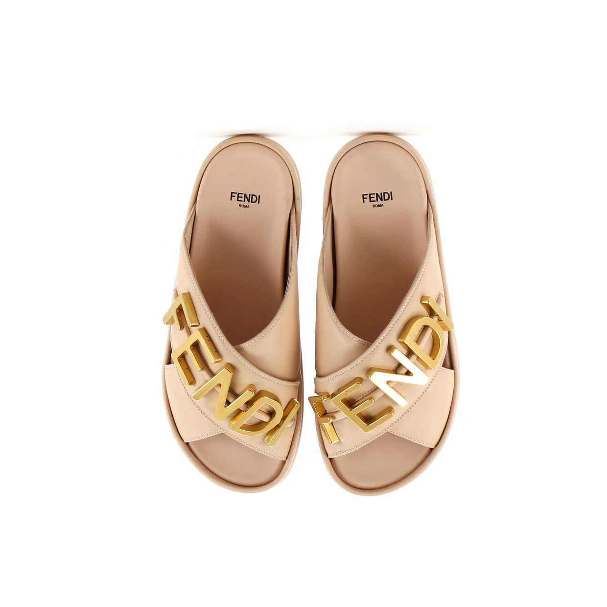 Women's Fendigraphy Slide Sandals Leather - Deep Luxury