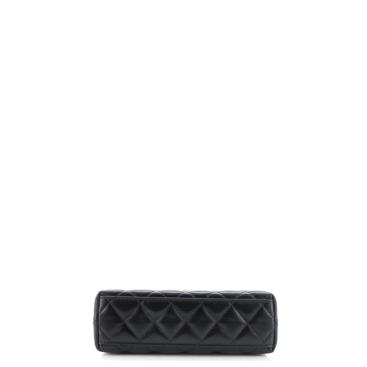 Kelly Top Handle Shopping Bag Quilted Shiny Aged Calfskin Mini - Deep Luxury