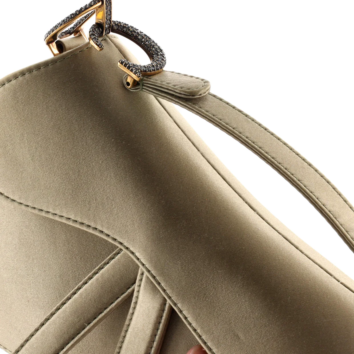Saddle Handbag Satin with Crystals Mini - Deep Luxury