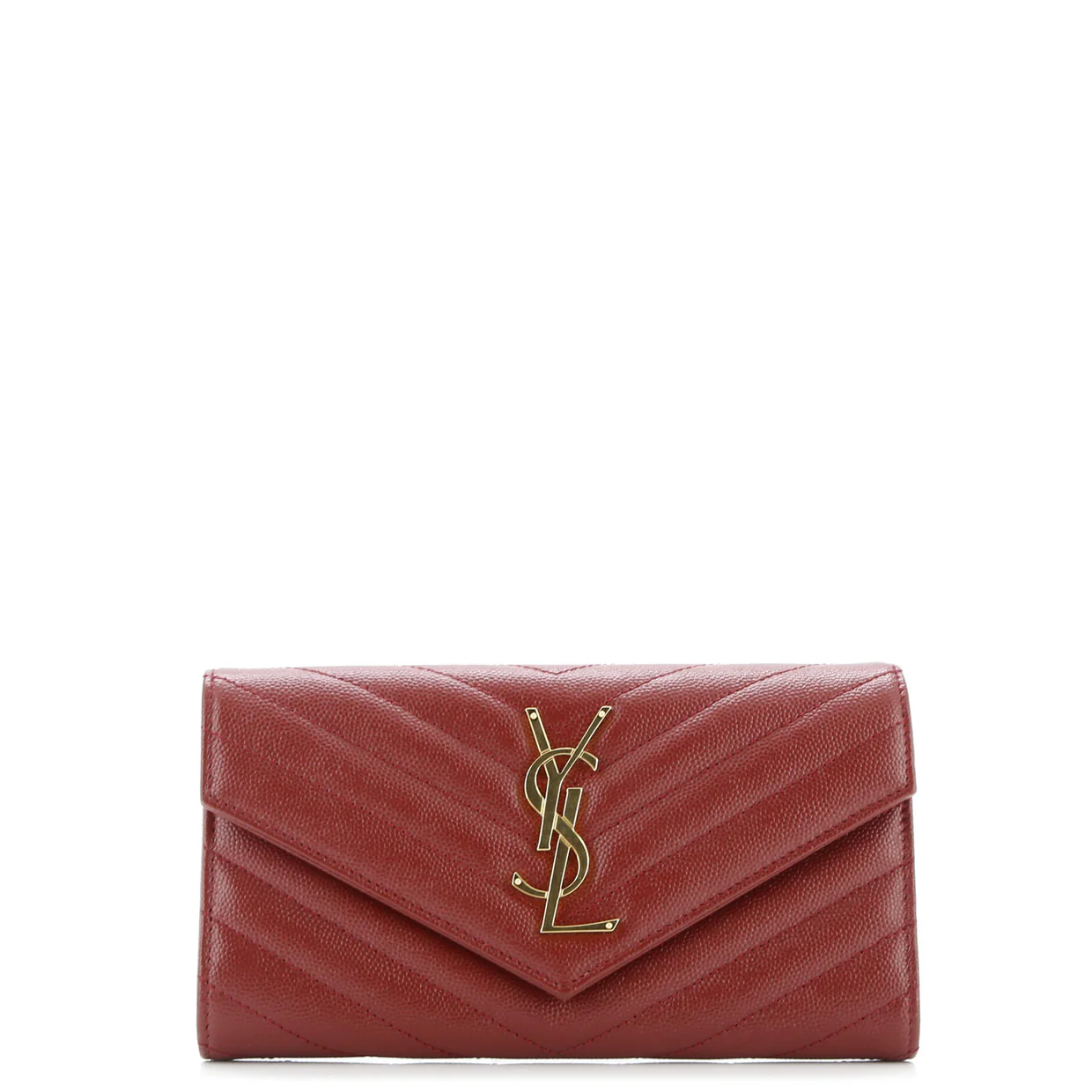 Classic Monogram Flap Wallet Matelasse Chevron Leather Large - Deep Luxury