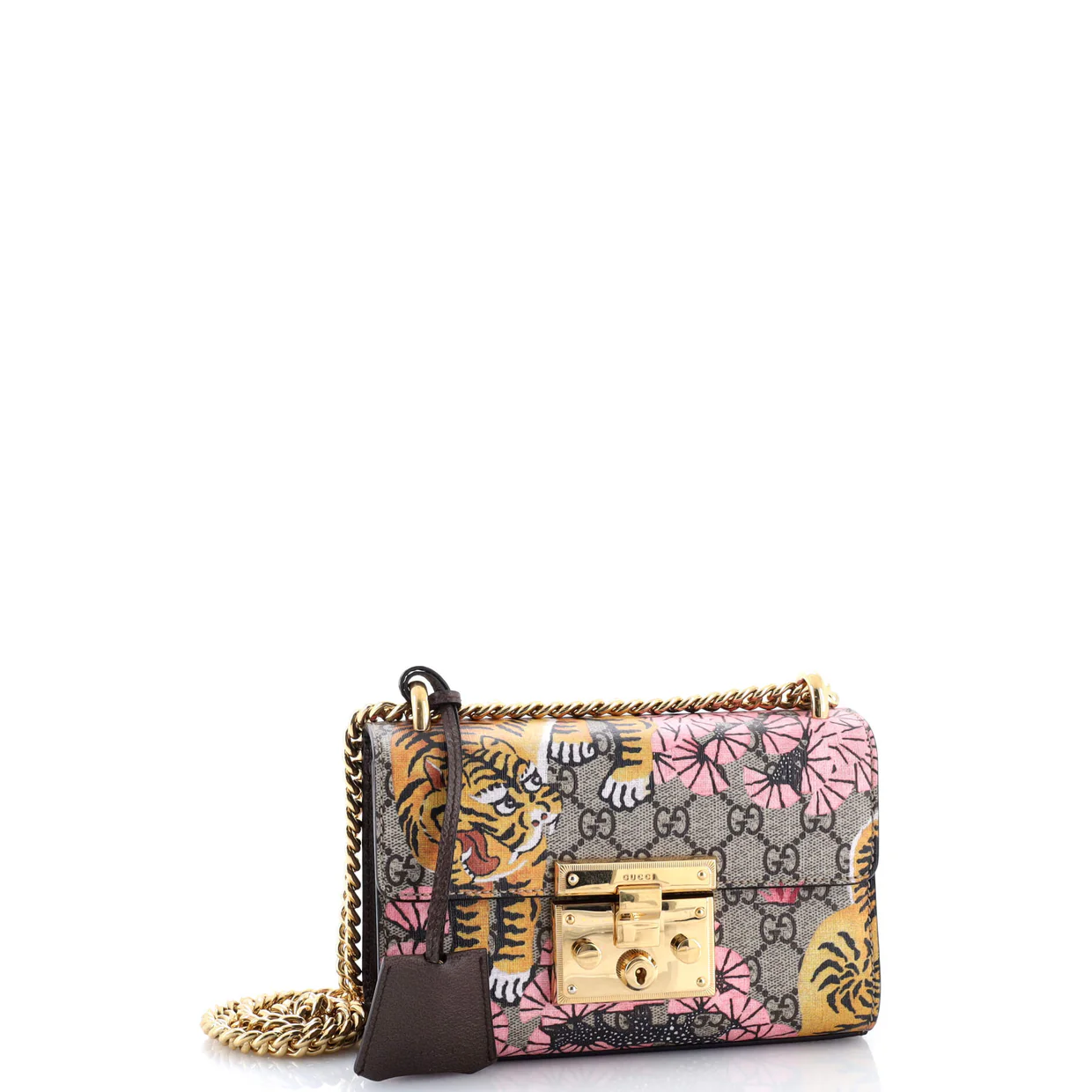 Padlock Shoulder Bag Bengal Print GG Coated Canvas Small - Deep Luxury