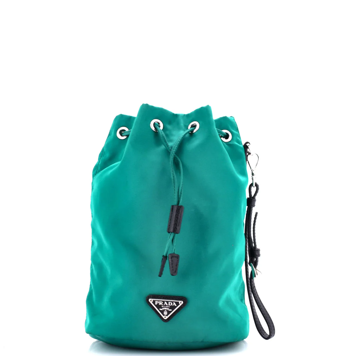 Drawstring Wristlet Bucket Bag Tessuto Small - Deep Luxury