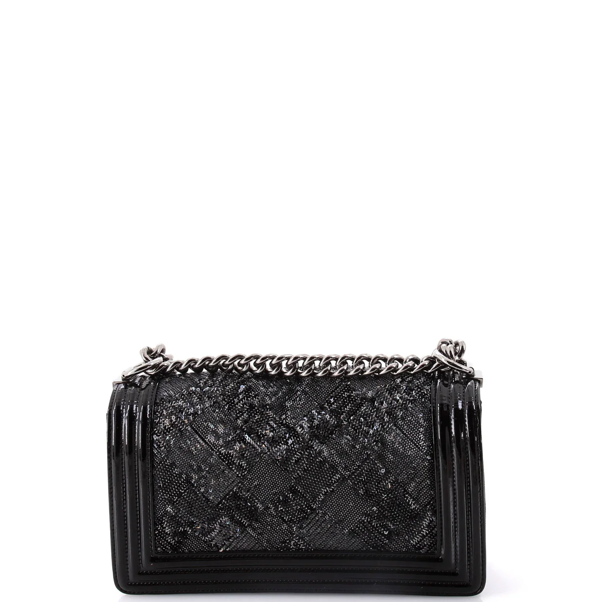 Boy Flap Bag Sequin with Patent Old Medium - Deep Luxury