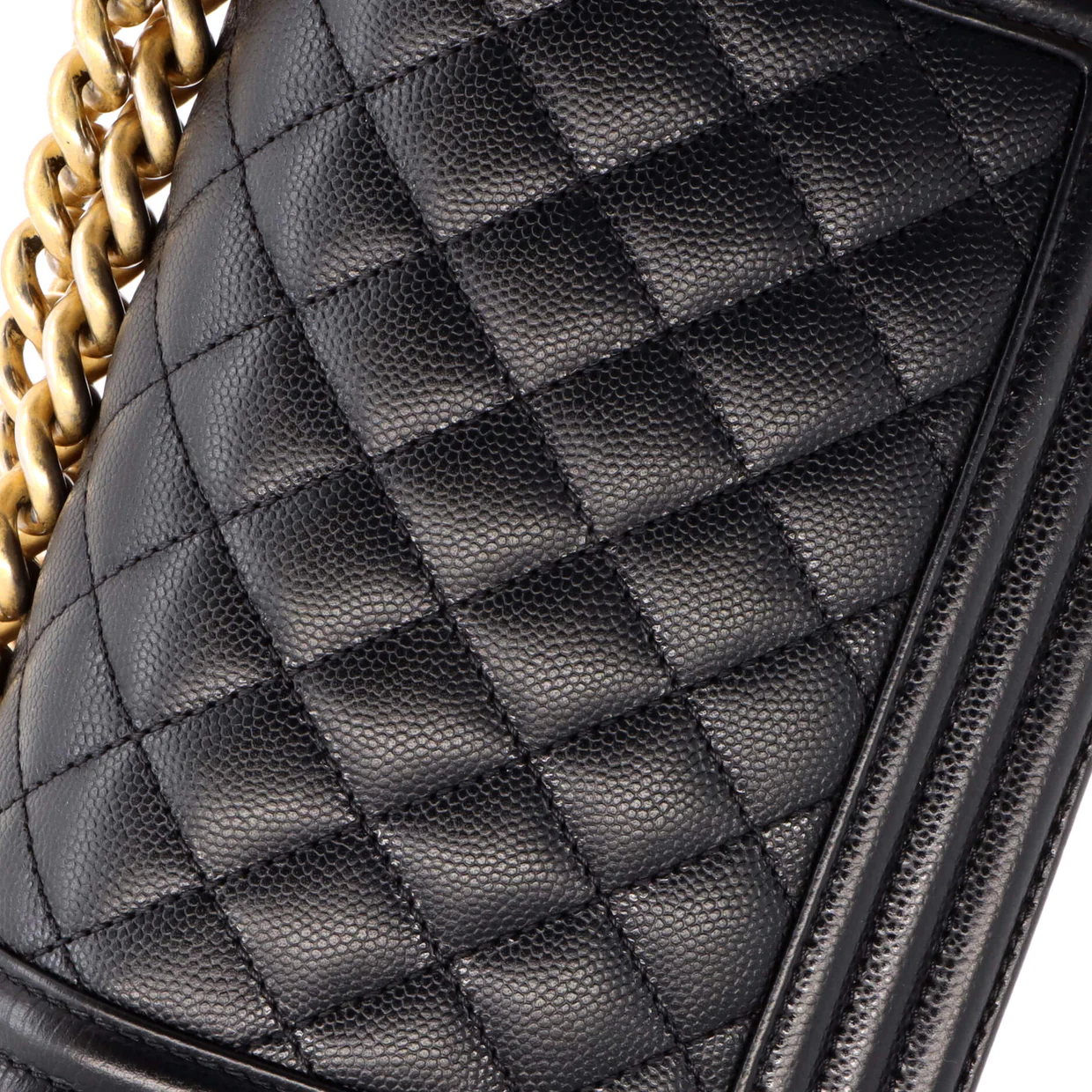 Boy Flap Bag Quilted Caviar Small - Deep Luxury