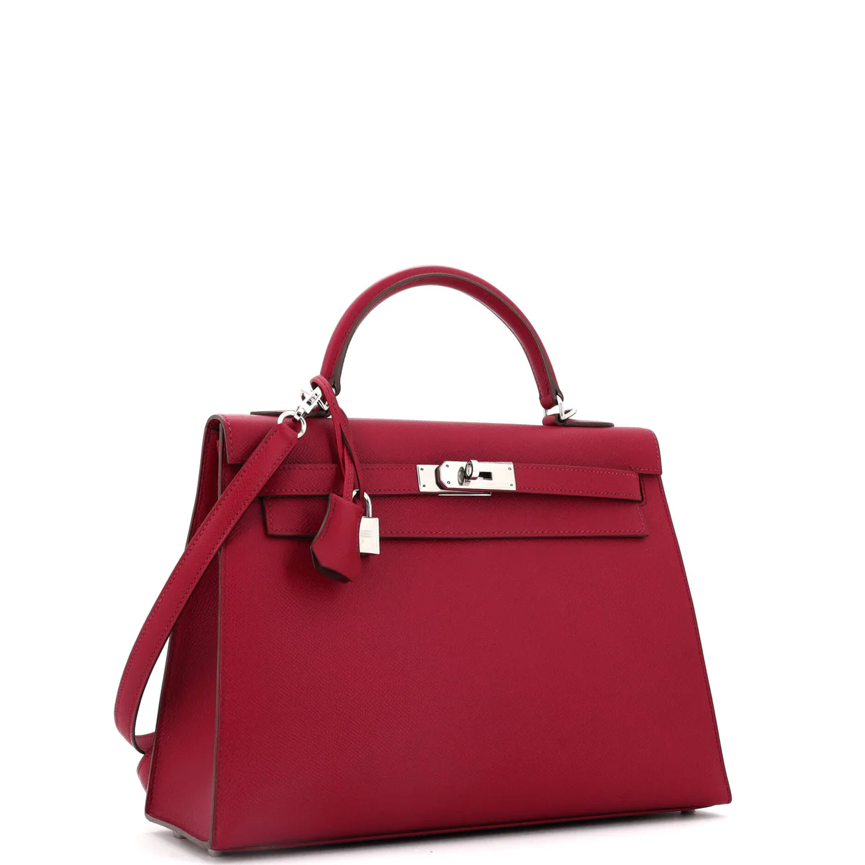 Kelly Handbag Rubis Epsom with Palladium Hardware 32 - Deep Luxury