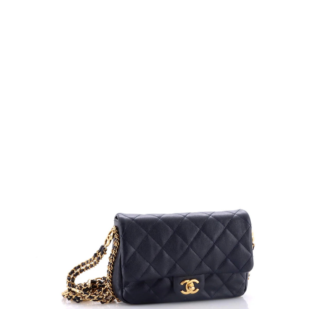 Coco You Chain Flap Bag Quilted Caviar Mini - Deep Luxury