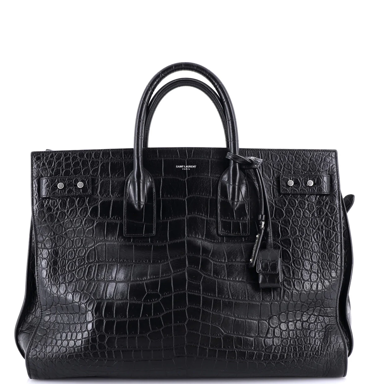 Sac de Jour Souple Bag Crocodile Embossed Leather Large - Deep Luxury