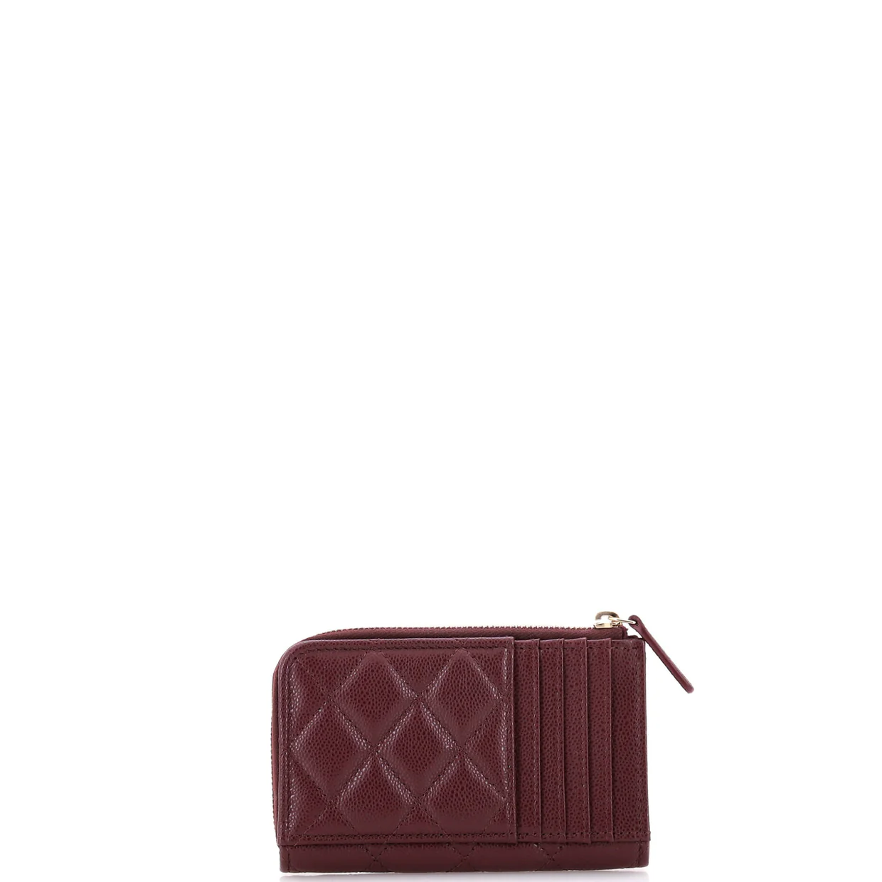Zip Around Card Holder Quilted Caviar - Deep Luxury