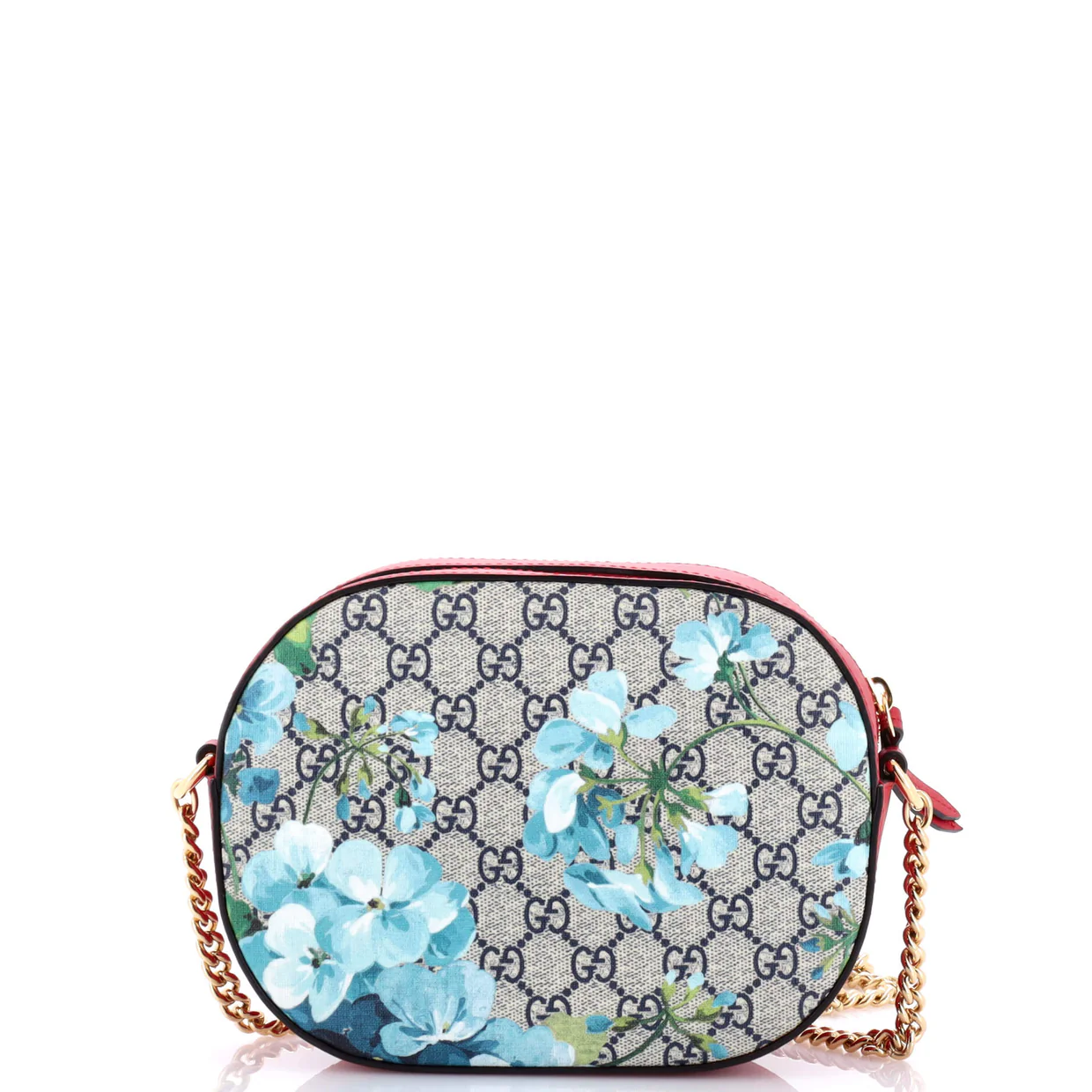 Chain Crossbody Bag Blooms Print GG Coated Canvas Mini - Deep Luxury