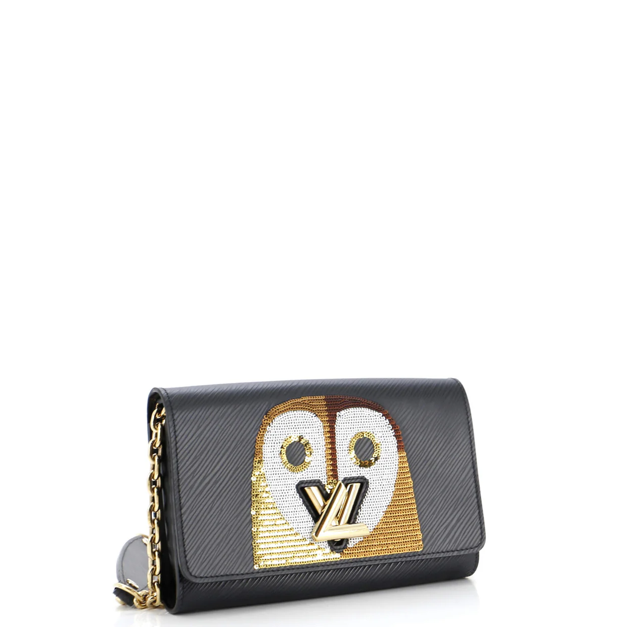 Twist Chain Wallet Epi Leather with Sequins - Deep Luxury
