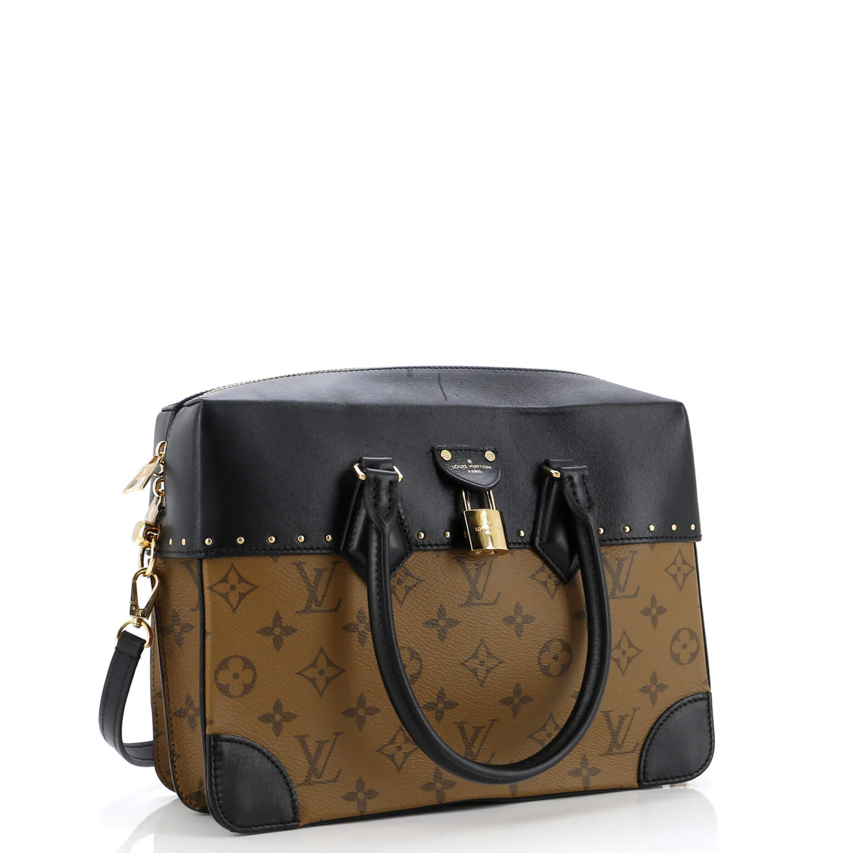 City Malle Handbag Reverse Monogram Canvas and Leather MM - Deep Luxury
