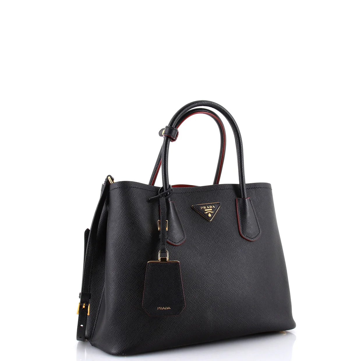 Cuir Double Tote Saffiano Leather Medium - Deep Luxury