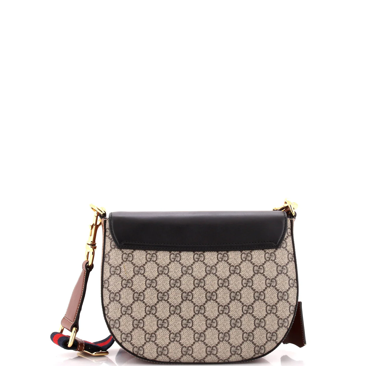 Padlock Saddle Shoulder Bag GG Coated Canvas and Leather Medium - Deep Luxury