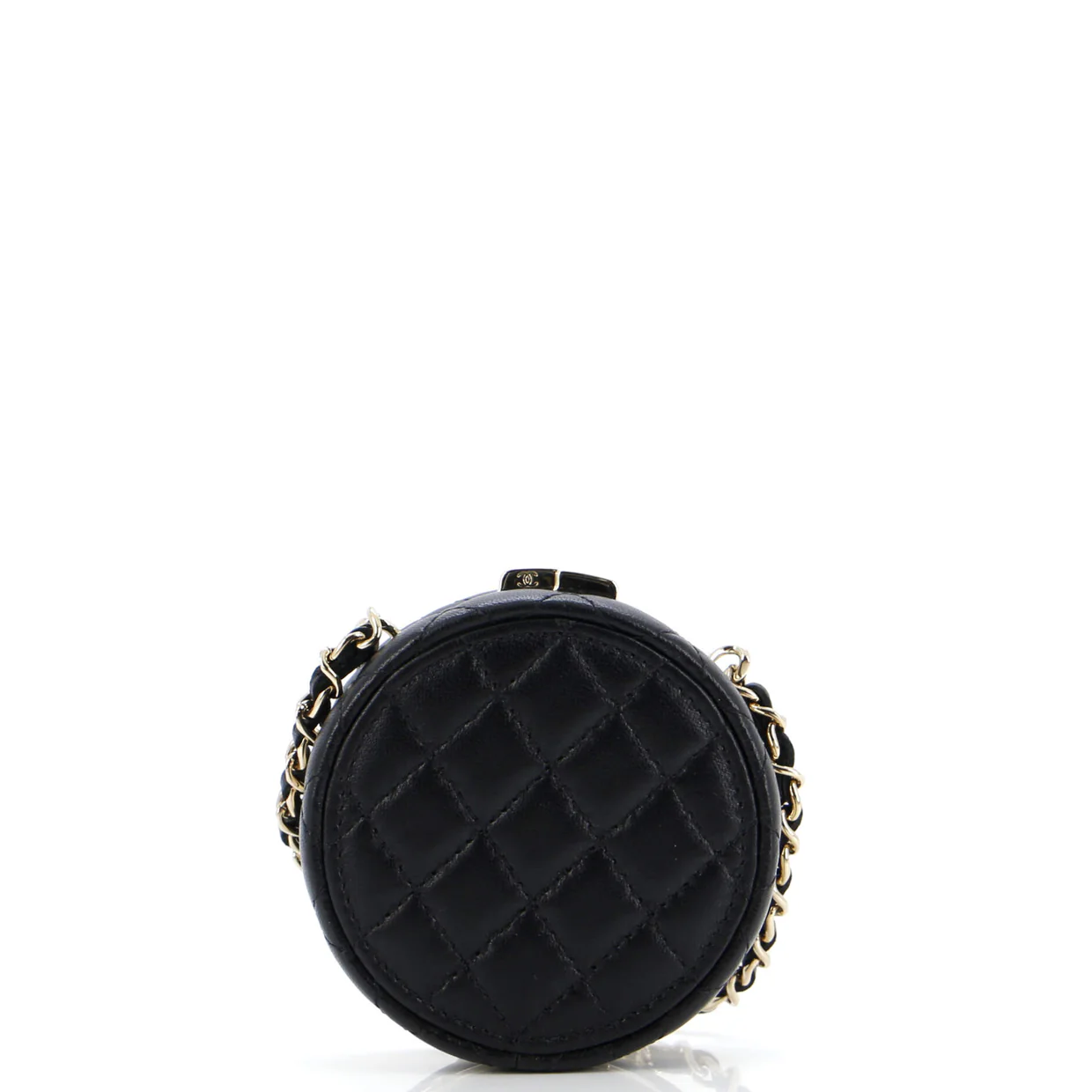 Poker Chip Clutch With Chain Quilted Lambskin with Enamel - Deep Luxury