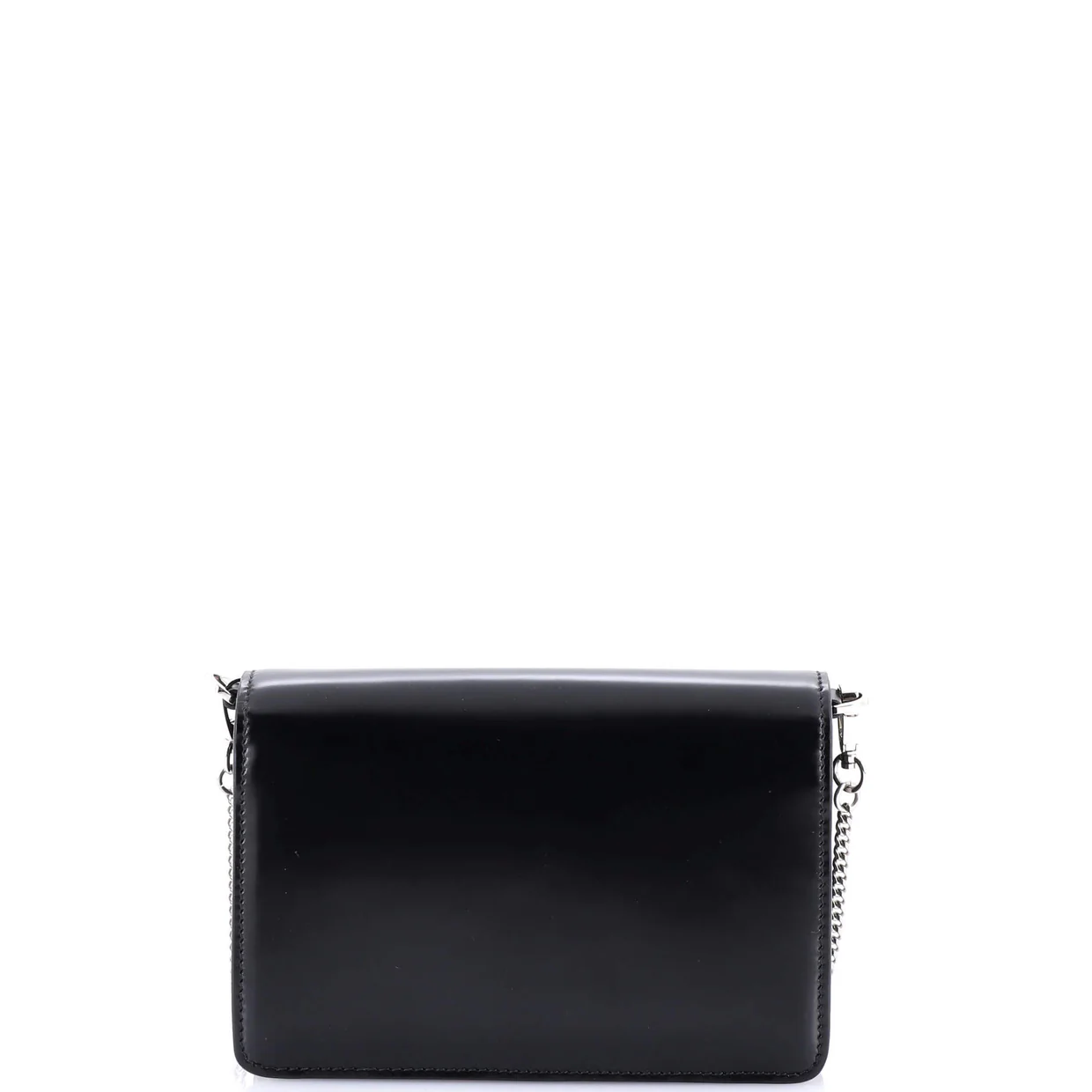 Maxi Triangle Logo Chain Flap Bag Brushed Leather Small - Deep Luxury