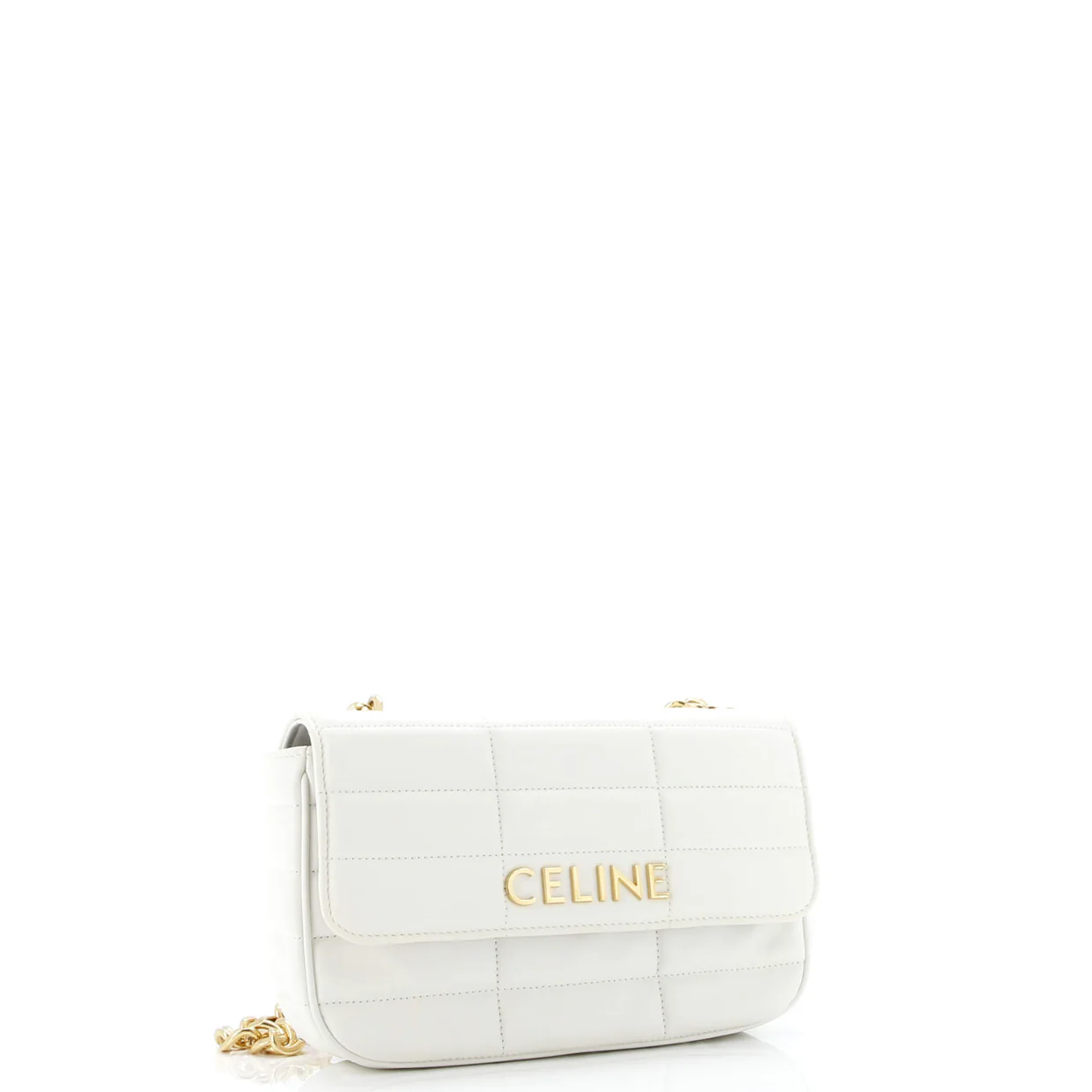 Logo Chain Flap Bag Quilted Goatskin Small - Deep Luxury