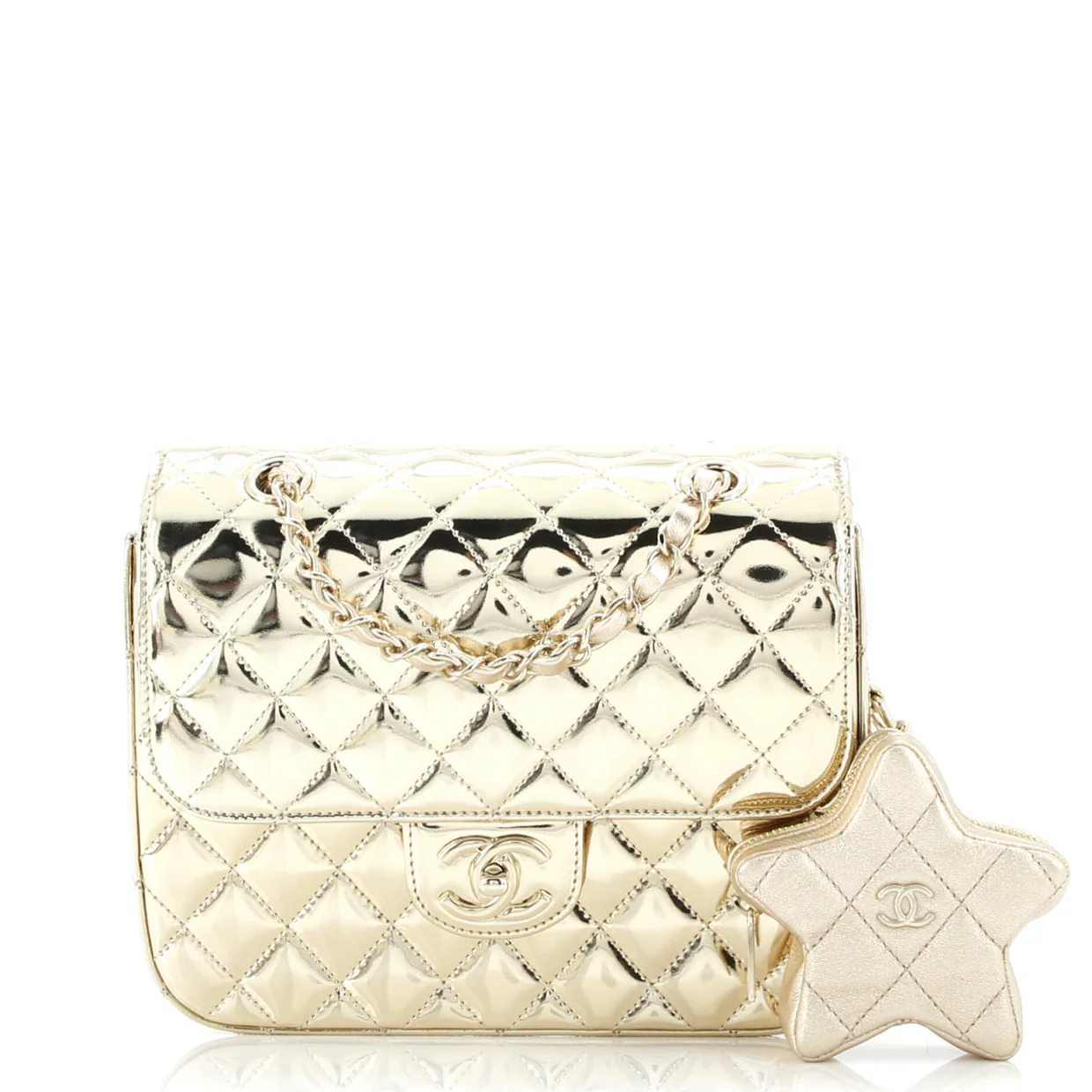 Hollywood Boulevard Backpack with Star Coin Purse Quilted Metallic Leather - Deep Luxury