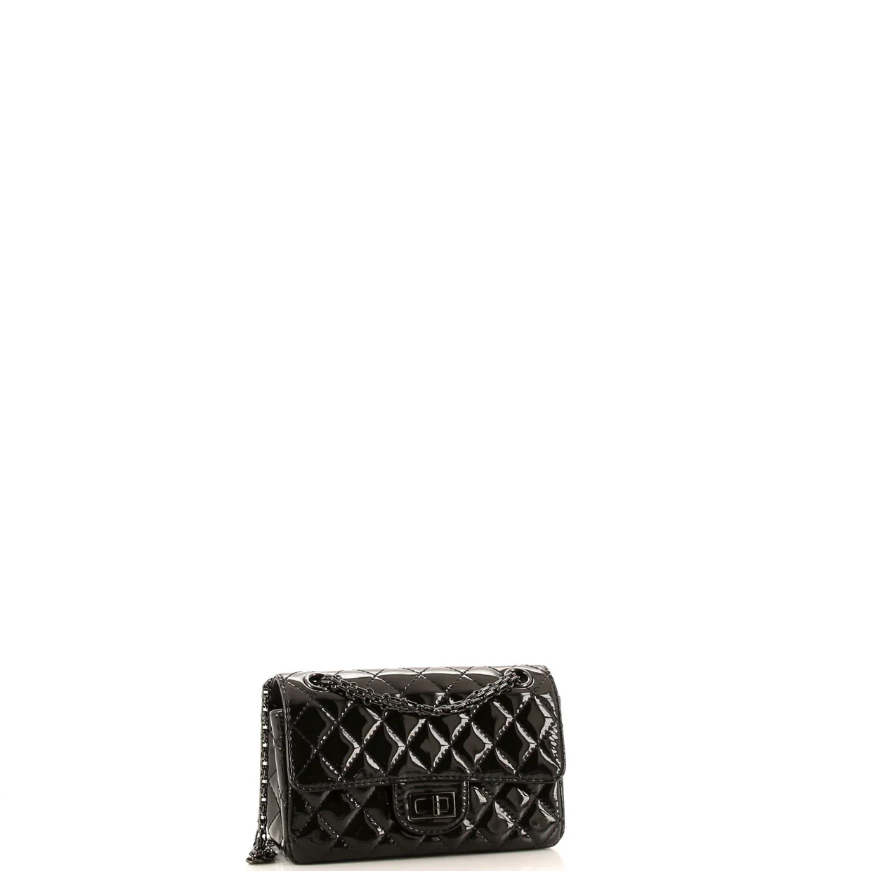 So Black Reissue 2.55 Flap Bag Quilted Patent Mini - Deep Luxury