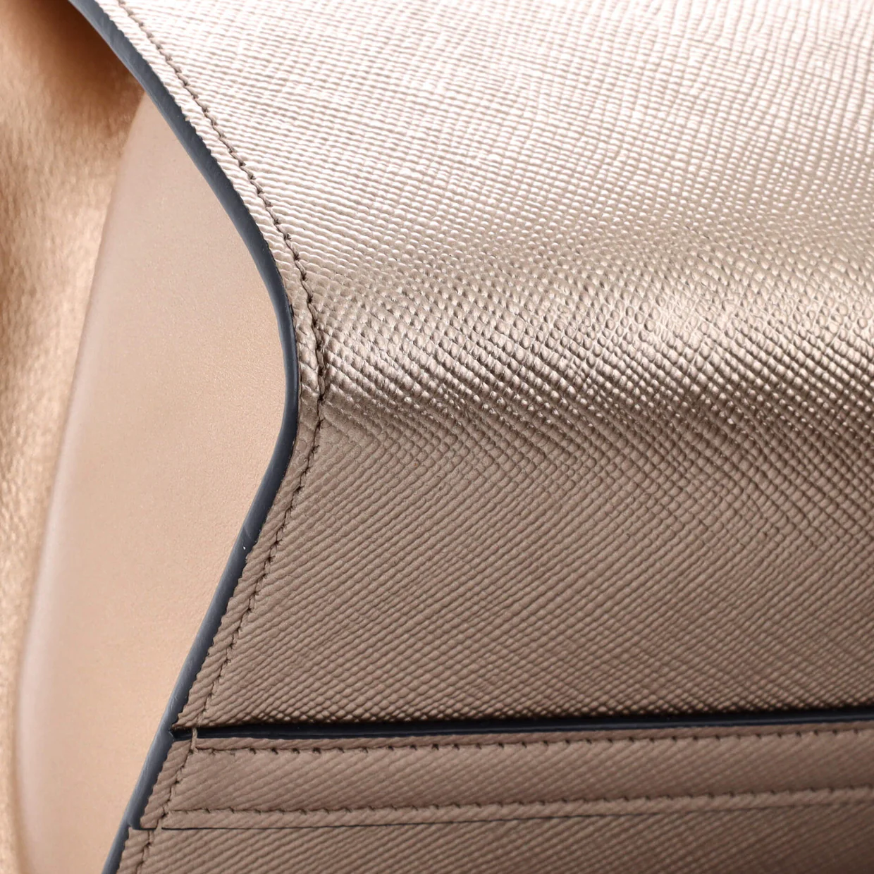 Monochrome Tote Saffiano with City Calf Small - Deep Luxury