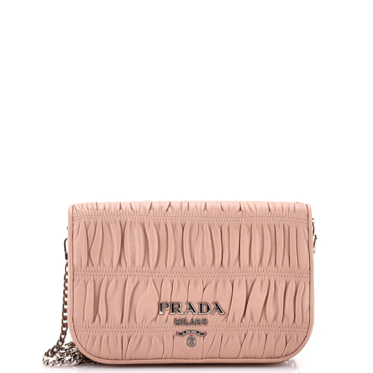 Chain Flap Crossbody Bag Nappa Gaufre Small - Deep Luxury