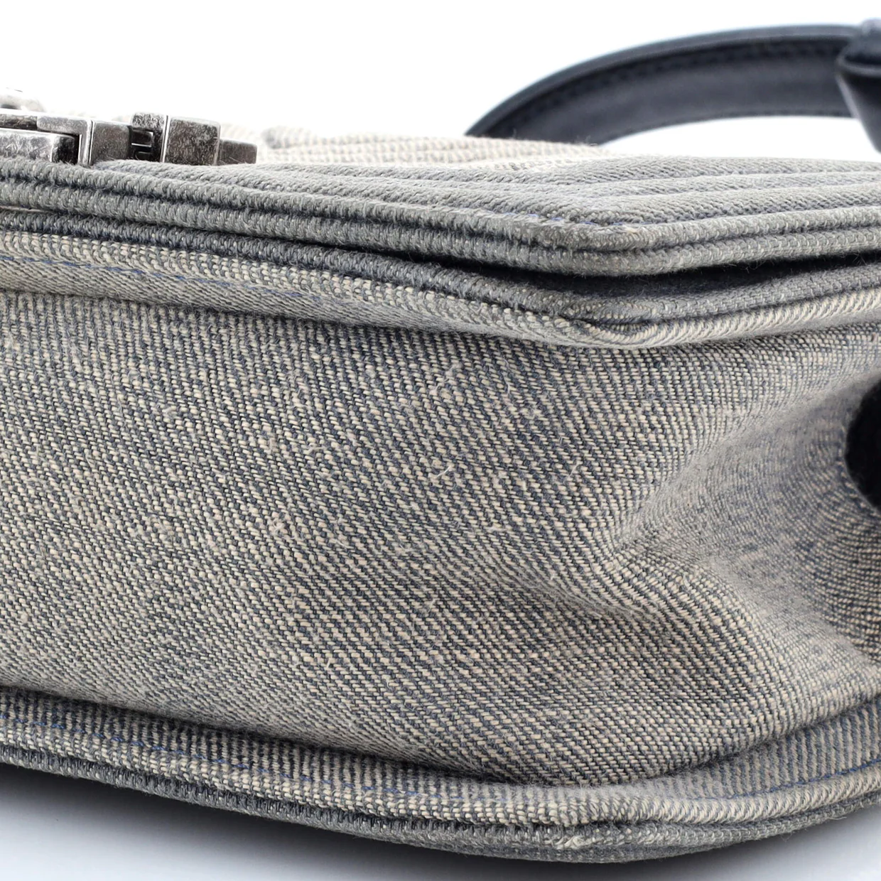 Boy Flap Bag Chevron Denim Small - Deep Luxury