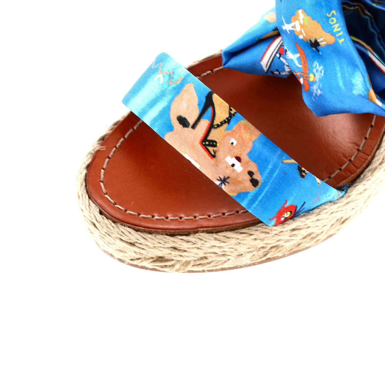 Women's Monica Du Desert Wedge Espadrilles Printed Satin 110 - Deep Luxury