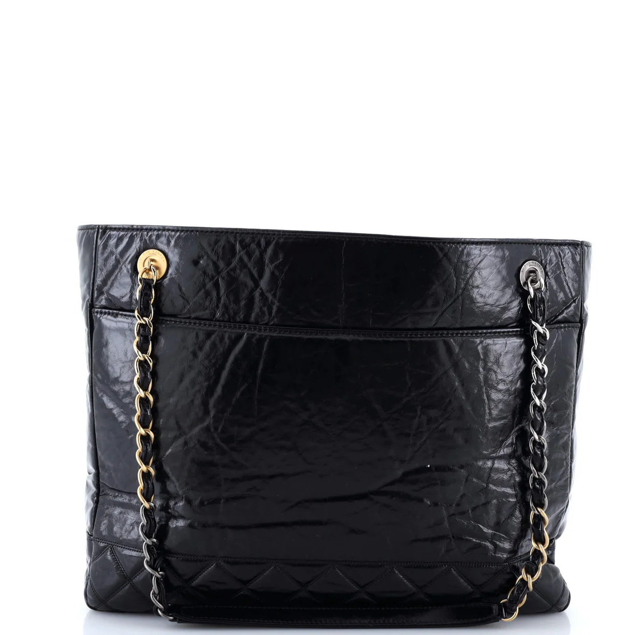 Paris-31 Rue Cambon Timeless CC Shopping Tote Quilted Shiny Aged Calfskin Large - Deep Luxury