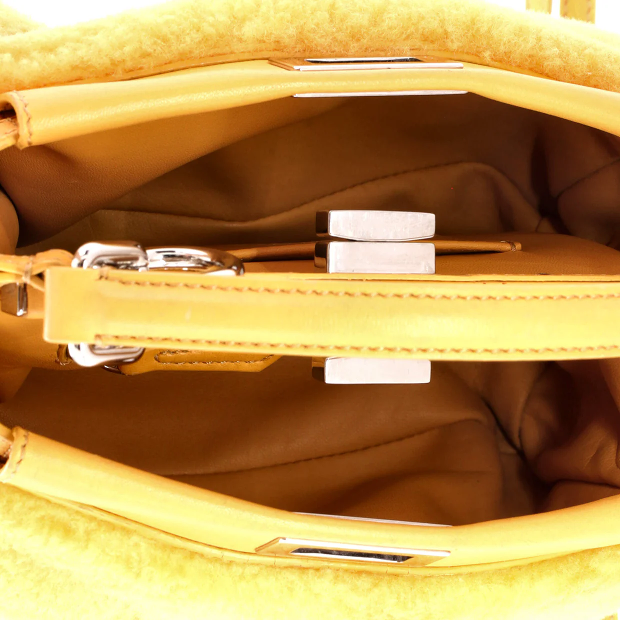 Peekaboo Bag Zucca Shearling Mini - Deep Luxury