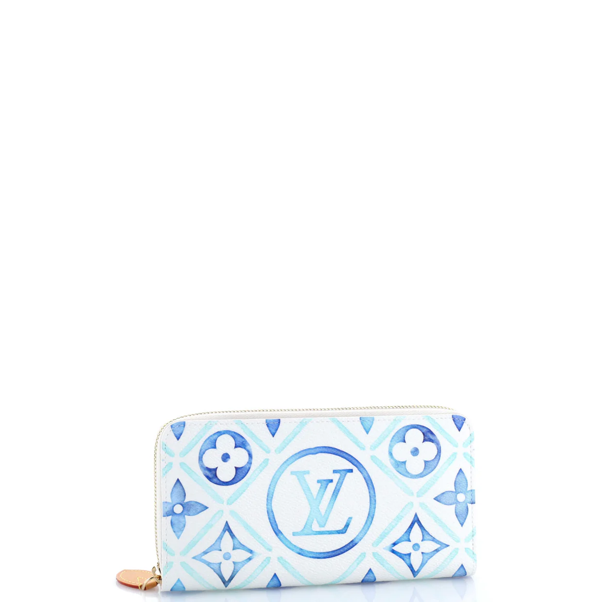 Zippy Wallet By The Pool Monogram Tile Canvas - Deep Luxury