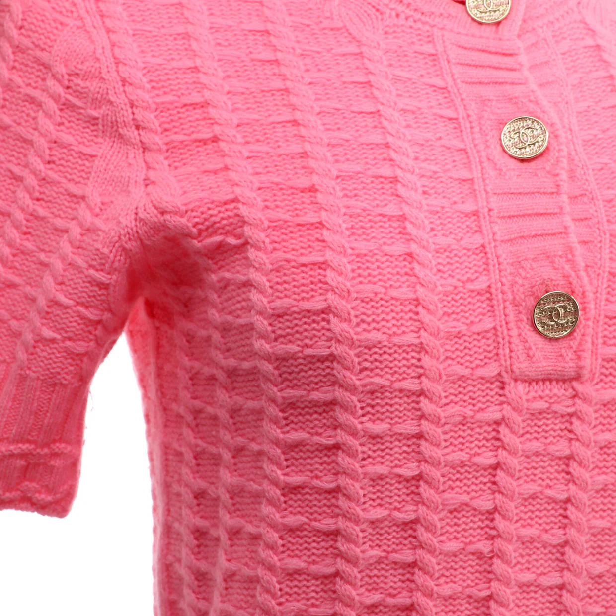 Women's CC Knit Short Sleeve Sweater Cashmere and Wool Blend - Deep Luxury