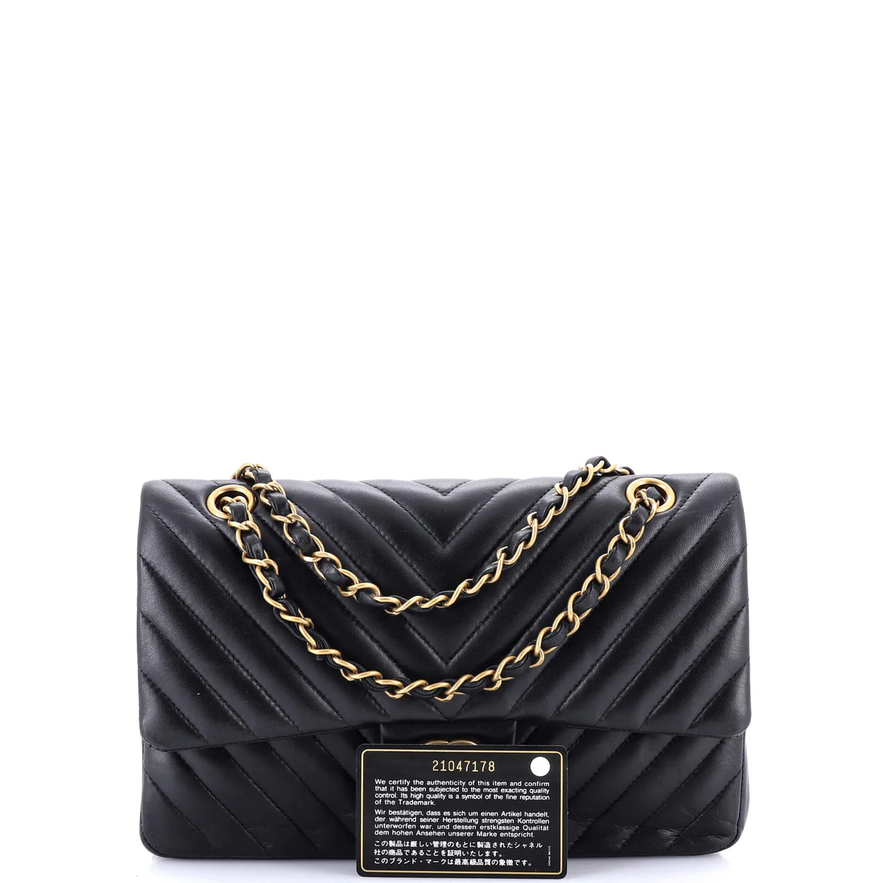 Classic Double Flap Bag Chevron Calfskin Medium - Deep Luxury