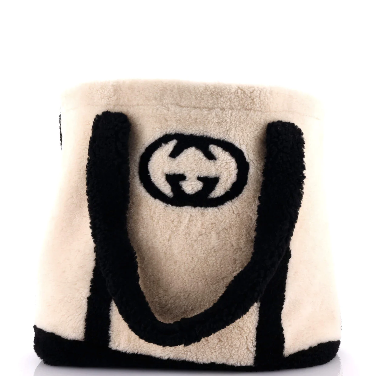 Interlocking G Logo Tote Bag Shearling - Deep Luxury