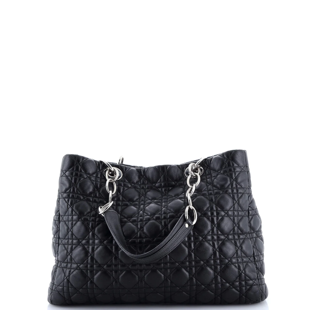 Soft Chain Tote Cannage Quilt Lambskin Large - Deep Luxury