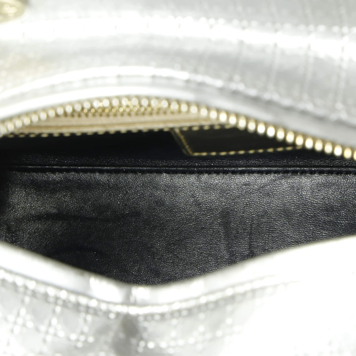 Lady Dior Bag Micro Cannage Metallic Calfskin Medium - Deep Luxury