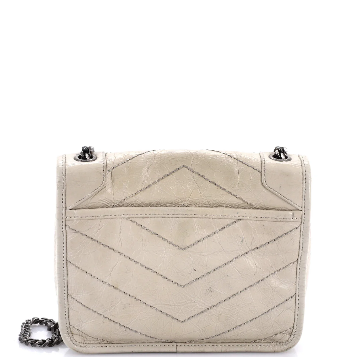 Niki Chain Wallet Matelasse Chevron Leather - Deep Luxury