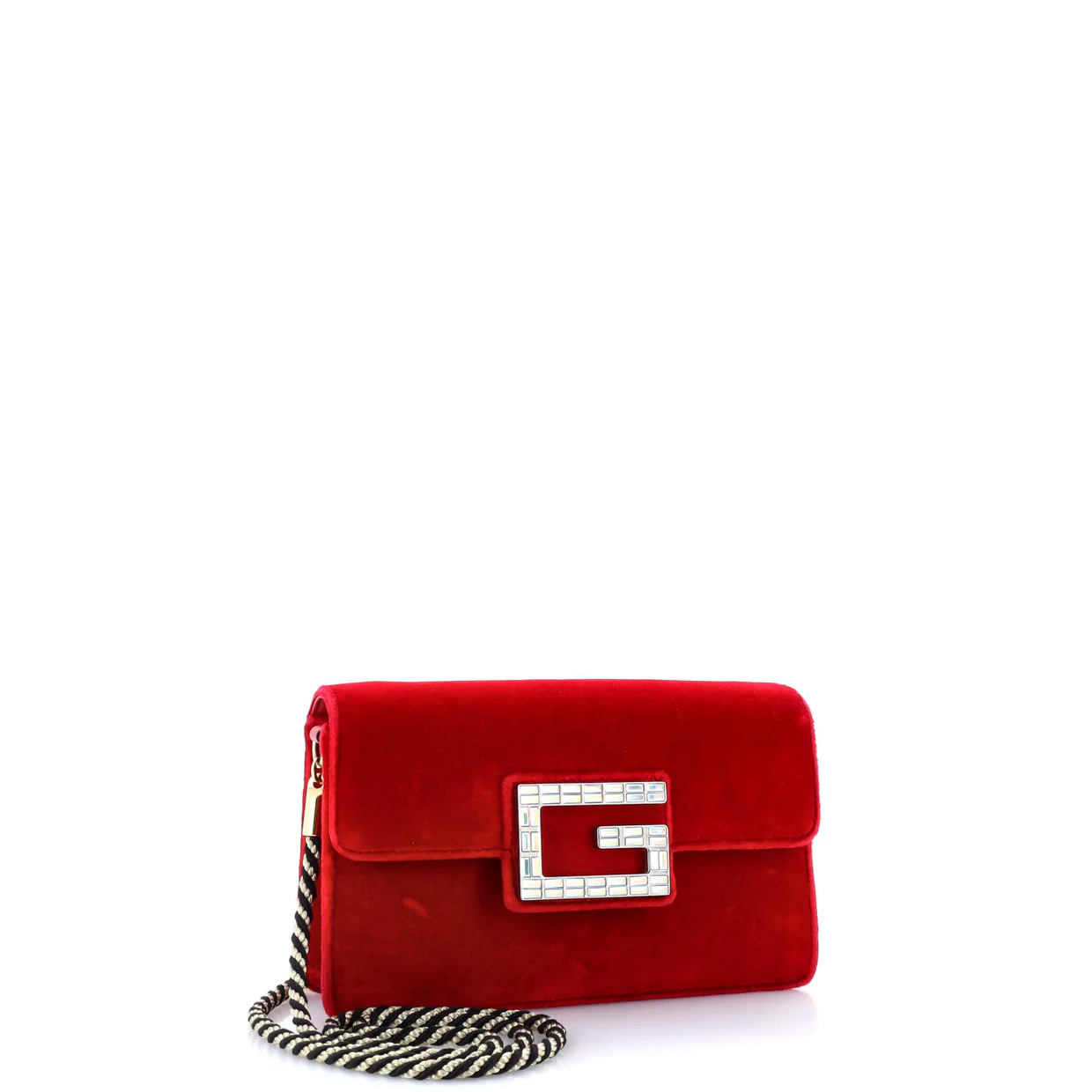 G Broadway Shoulder Bag Velvet with Crystals Small - Deep Luxury