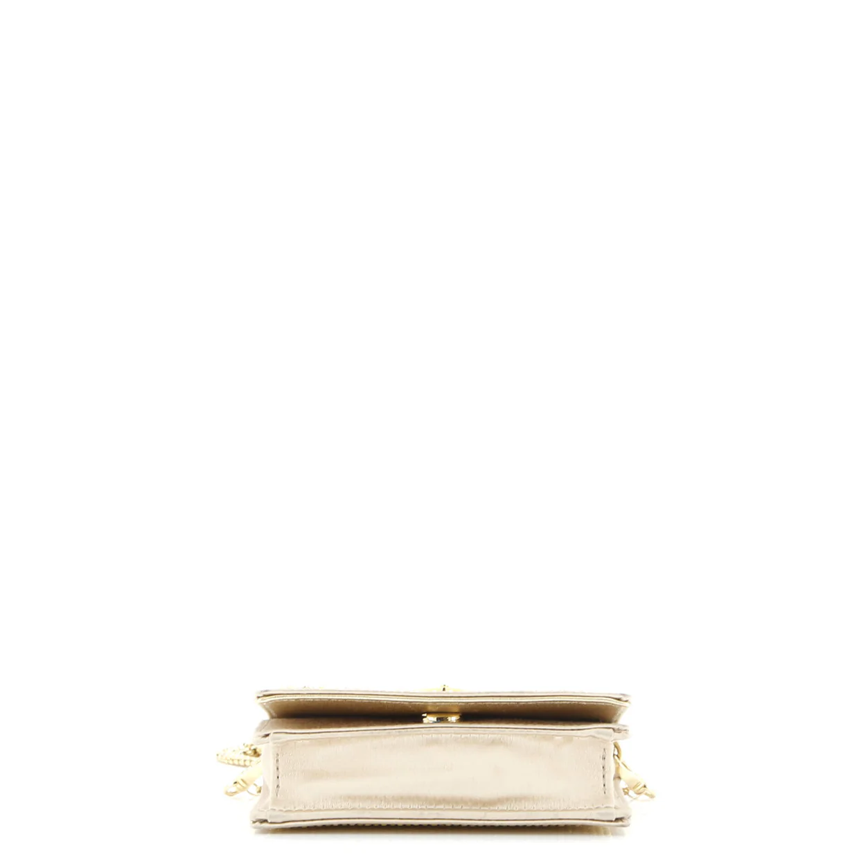 Flap Card Holder with Chain Satin with Crystals - Deep Luxury