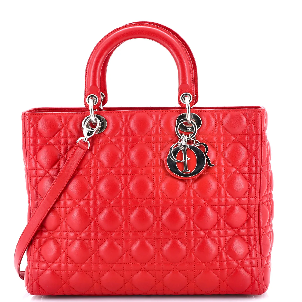Vintage Lady Dior Bag Cannage Quilt Lambskin Large - Deep Luxury