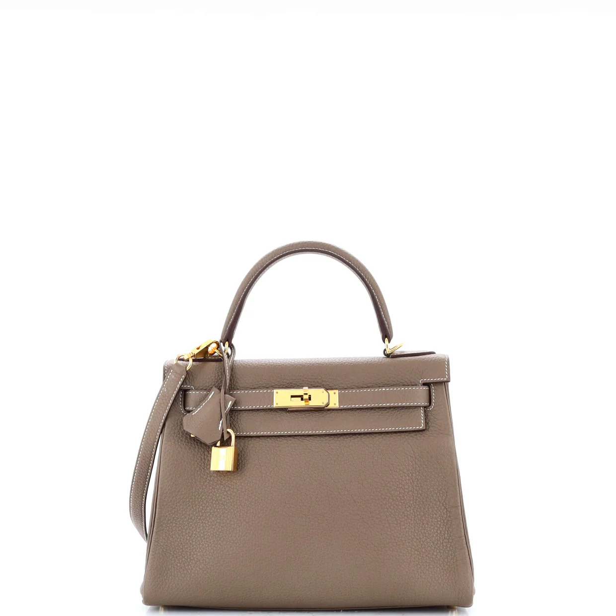 Kelly Handbag Grey Clemence with Gold Hardware 28 - Deep Luxury