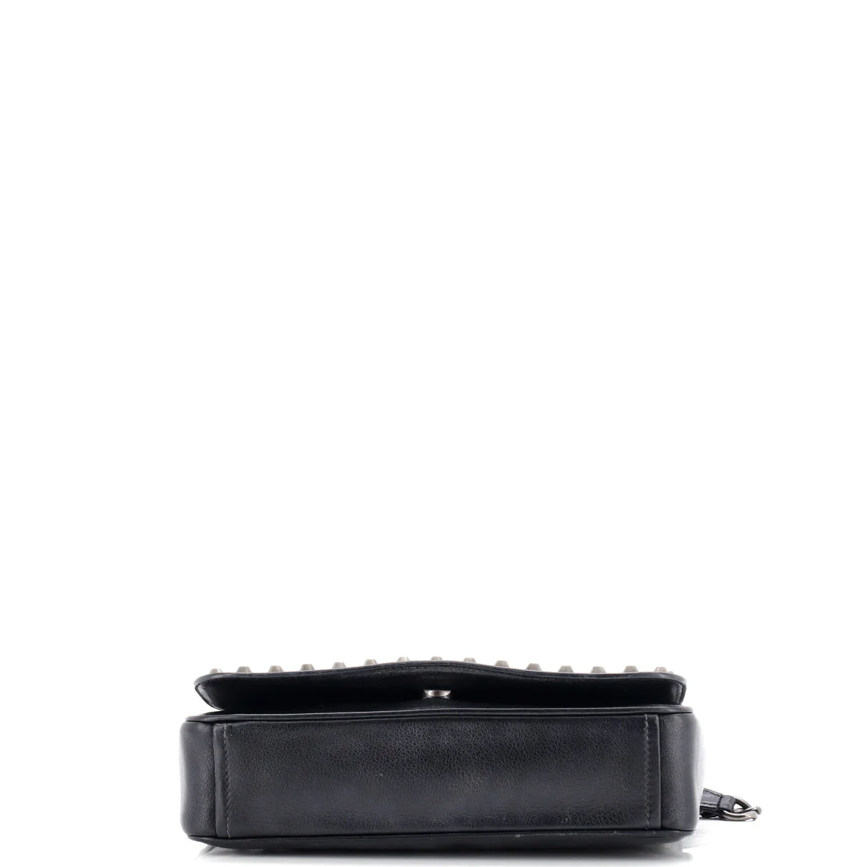 Chain Flap Bag Studded Glazed Calfskin Medium - Deep Luxury