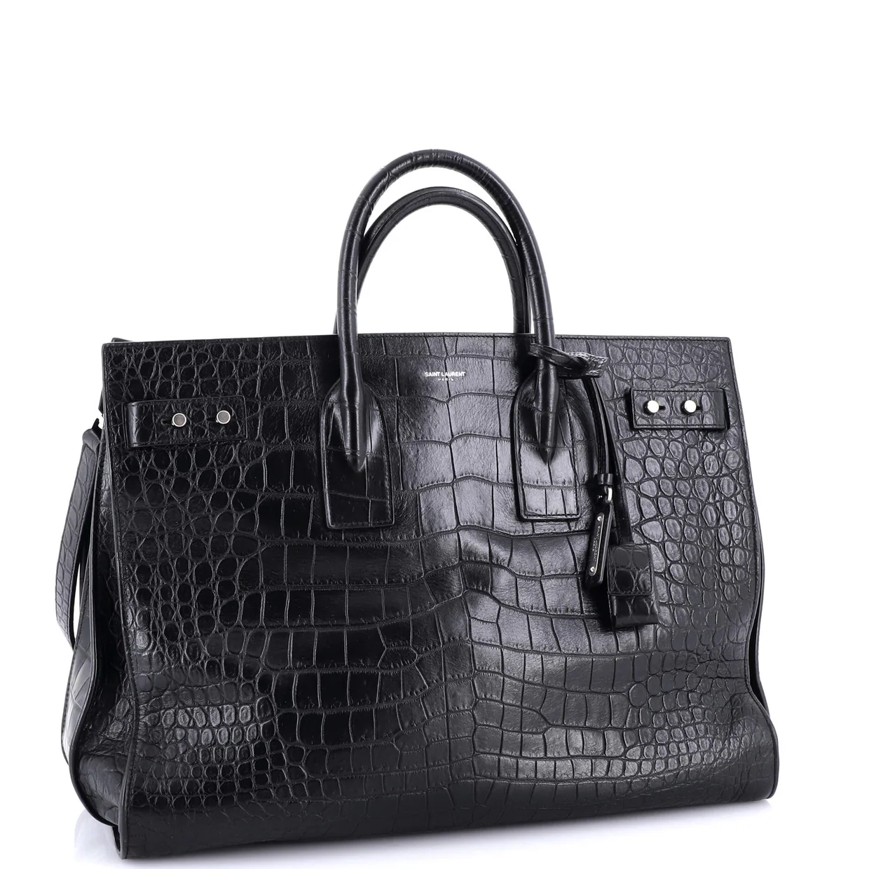 Sac de Jour Souple Bag Crocodile Embossed Leather Large - Deep Luxury
