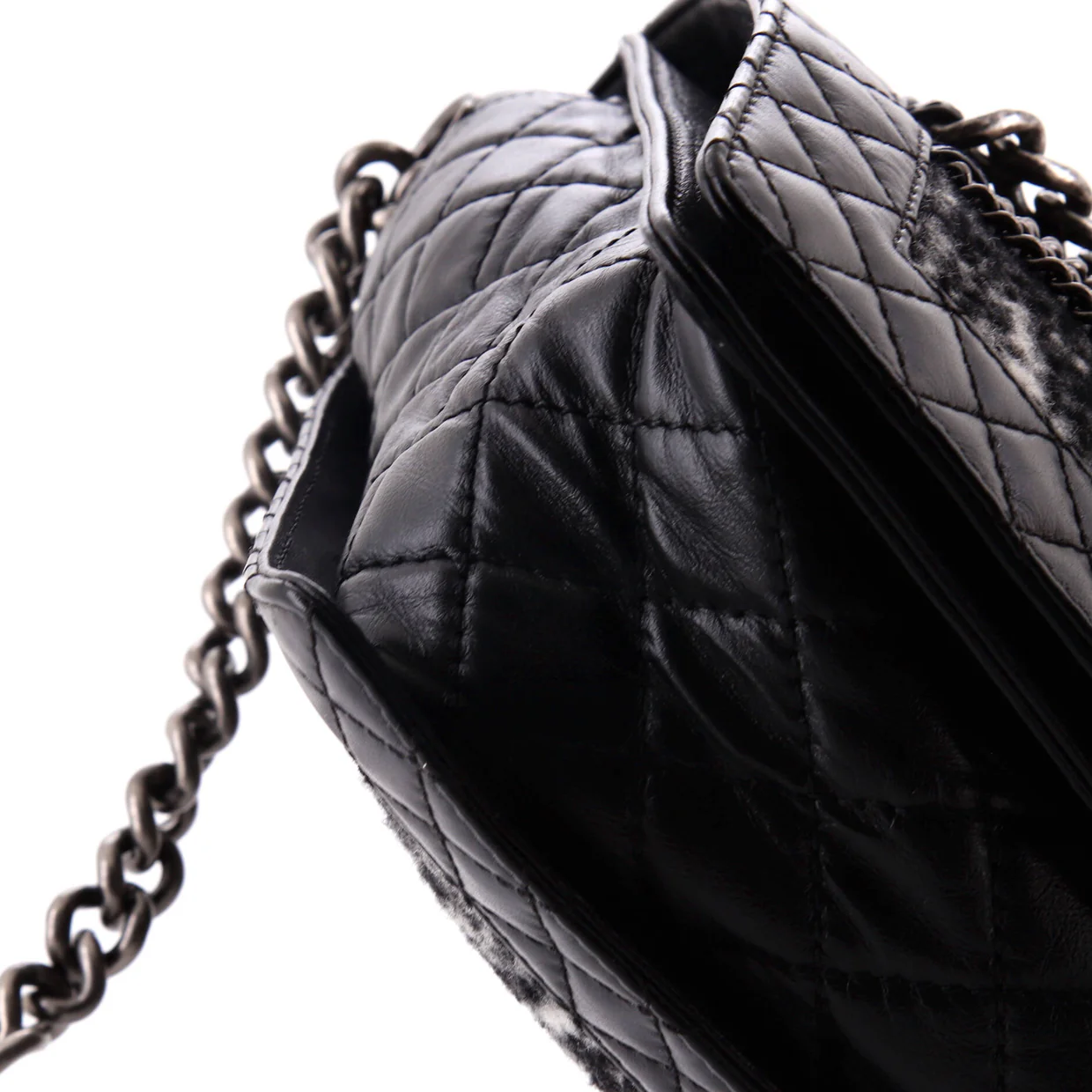 Boy Flap Bag Enchained Tweed XL - Deep Luxury