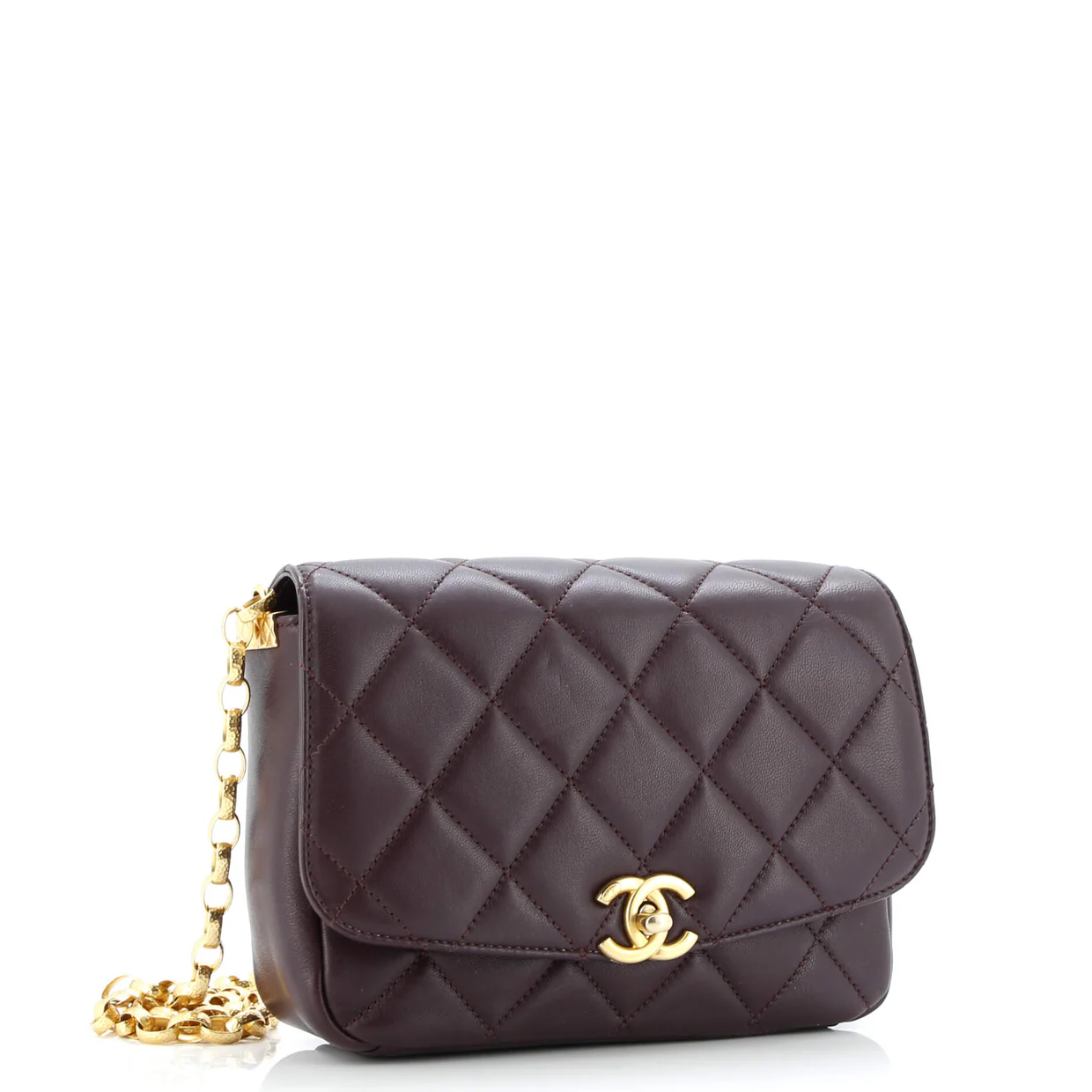 CC Coin Chain Flap Bag Quilted Lambskin Medium - Deep Luxury