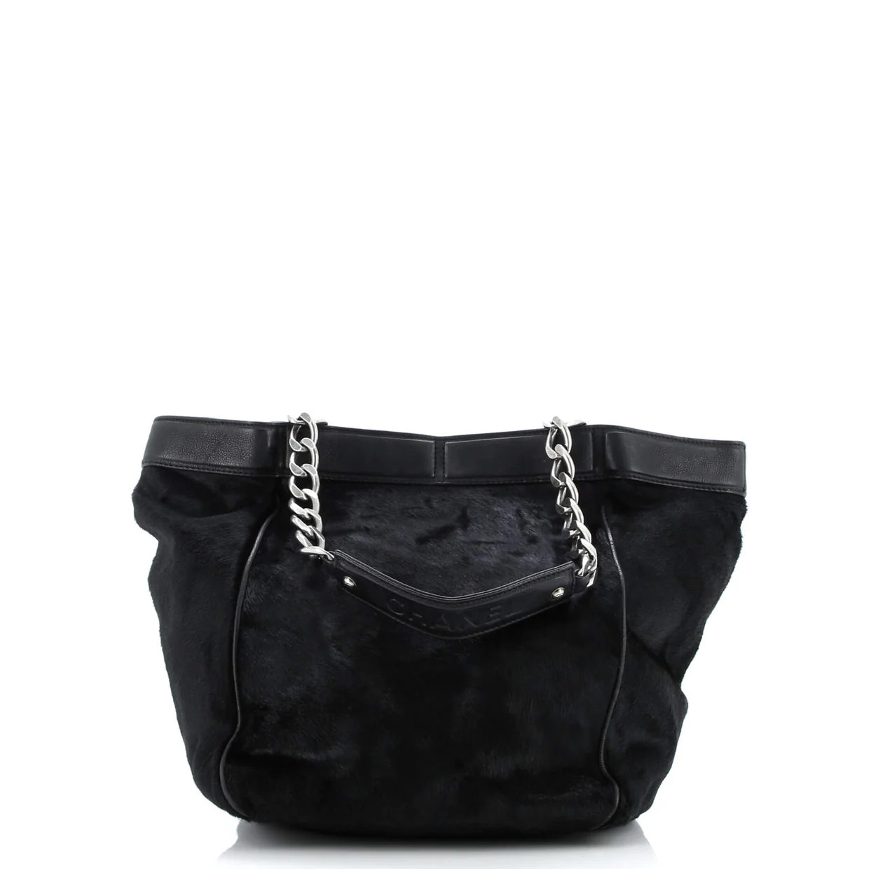 CC Chain Tote Pony Hair with Leather Large - Deep Luxury