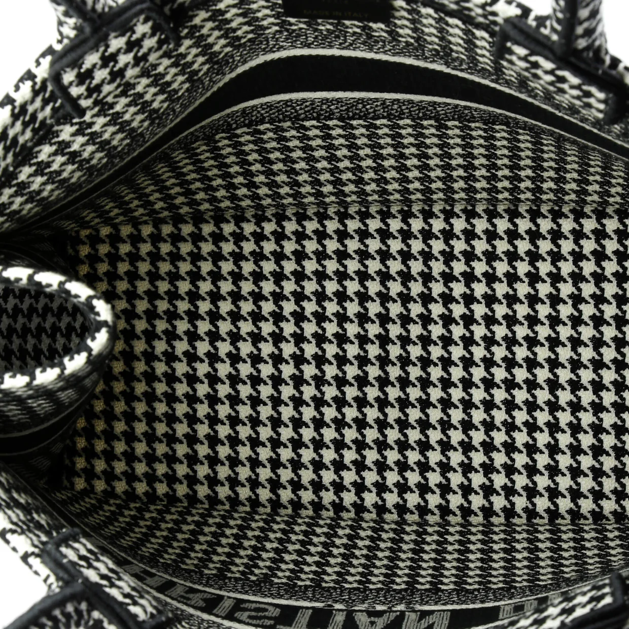 Book Tote Houndstooth Canvas Medium - Deep Luxury
